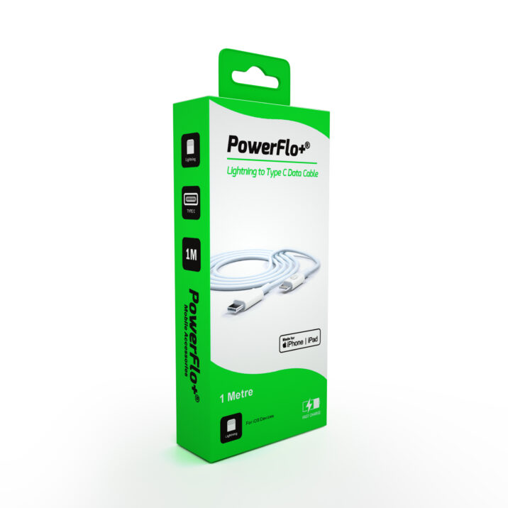 Powerflo Lightning to USB-C MFI Cable 1m