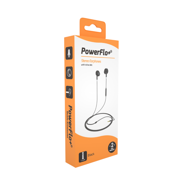 Powerflo Stereo Earphones with Inline Mic