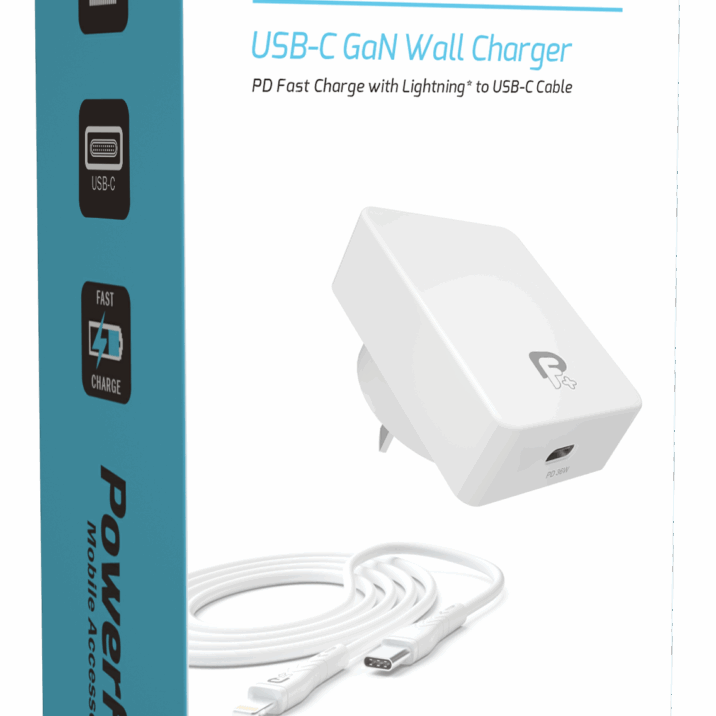 Powerflo USB-C 36w PD Wall Charger-Lightning Cable Bundle Pack